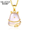 Ni Luoya Lucky Cat S925 серебрение подарок золотой кулон ожерелье женский день рождения, чтобы отправить свою подругу