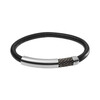 Armani (Emporio Armani) Мужской черный кожаный браслет EGS2385020