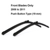 Wiper Blades for Volkswagen Passat CC 24&19 Fit Push Button Arms 2008 2009 2010 2011 2012 2013 2014 wiper blades for volkswagen passat b7 24