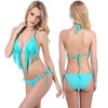 Женщины Sexy Print Bikini Sports Boxer Crop Top Купальники Купальники Beachwear Купальный костюм купальники