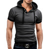 Men'S T Shirt 2017 Summer Fashion Hooded Sling Short-Sleeved Tees Male T-Shirt Slim Male Tops 5XL family fashion summer tops 2015 clothers short sleeve t shirt stripe navy style shirt clothes for mother dad and children