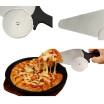 2 En 1 Pizza Cuchillo Pala Forma Redonda Ruedas Cortadores Pastel Pan Pastel Corte