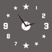 Moderno 3D DIY Star Mirror Surface Wall Clock Sticker Home Office Room DIY Decoración  Stars Digital DIY Pequeño Reloj Rojo