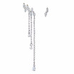 NeillieN best selling personality asymmetric earrings super fairy temperament zircon tassel pendant long sterling silver needle ea