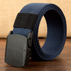 Canvas Belt for Men Outdoor Leisure Nylon Plastic Button Canvas Belt Knitted Trousers Belt