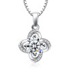 Flower Necklaces Pendant For Women Party Fashion Jewelry Cubic Zirconia Accessories Anniversary Gift J124