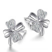 Four Leaf Clover Heart Stud Earrings For Women Classic Korea Trendy Jewelry Fashion Accessories Lovers Gift WHB46