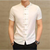 2018 Summer New Men Shirt Fashion Chinese style Linen Slim Fit Casual Short Sleeves Shirt Camisa Social Business Dress Shirts