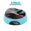 Alimentador automático de mascotas Temporizador Dispensador de alimentos para perros Agua Recipiente para gatos y perros 4 Comida Grabadora de voz Programable
