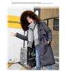 The 2018 new down cotton-padded jacket looks thin&long with a thick coat with a large fur collar on both sides