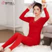 Urban Beauty Warm Underwear Foundation Simple Slim Lace Collar Seamless Warm Set Women Bottoming Women 2W8308 Hami Yellow Free