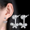 Bowknot Cubic Zirconia Drop Earrings For Female Ladies Fashion Jewelry Womens Accessories Birthday Gift WHEJ79