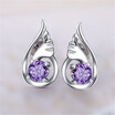 White Purple Cubic Zirconia Wings Stud Earrings For Women Lovers Xmas Gift Fashion Jewelry Accessories WHB10