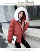 2018 new cotton-padded jacket Korean winter womens anti-season short style thick cotton-padded jacket loose large fur collar
