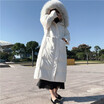 2018 han edition winter clothing new fashion loose quilt type big hair collar is thickened too knee long style down jacket female