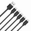 Cable USB Tipo C Paquete De 5 Kirios 1FT 3 × 33FT 66FT Cable De Carga De Datos Tipo A A Tipo C Para LG Nexus Google Huawei Macbook