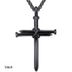 Mens Jewelry Stainless Steel Nail&Rope Cross Pendant Necklace