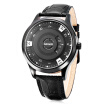 Megir 1067 Stereo Dial Male Quartz Watch Leather Strap Wristwatch