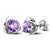 Purple Cubic Zirconia Stud Earrings For Women Fashion Jewelry Female Ladies Accessories Valentines Day Gift WHB85