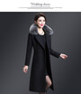 Winter 2018 woollen outerwear womens long - length Korean imitation fox fur collar double - sided cashmere coat