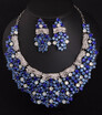 new nice luxury fashion exaggerated crystal flashing diamond necklace earrings set dress party bride female accessories