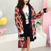 2018 new autumn&winter love knitted cardigan with long languid easy v-neck simple&thick sweater jacket