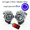 1Pair Motorcycle LED U7 Headlights 12V 125w High Brightness Motorbike spotlight Motor Driving Head Lights motor auxiliary fog lamp