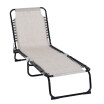 Chaise Longue Reclinable Portátil De La Playa De La Cama El Dormir Ajustable De 3 Posiciones - Blanco Crema