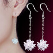 Fashion Ice Flower Long Dangle Drop Earrings For Women Korea Trendy Accessories Female Ladies Gift WHA145