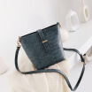 Bolso De Mujer Nueva Versión Coreana De La Moda Marea Bolso De Cubo De Patrón De Cocodrilo Simple Bolso De Hombro Salvaje Bolso De Mensajero