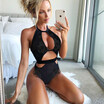 Sexy Women High Cut See Through Thong Leotard Bodysuit Jumpsuit Ladies Sleepwear