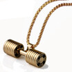YISHIZHIAI Stainless Steel Barbell Pendant Titanium Steel Dumbbell Necklace 4264