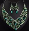 new nice luxury fashion exaggerated crystal flashing diamond necklace earrings set dress party bride female accessories