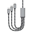 Rapid Series 24A 3 En 1 Tipo-C  8 Pin  Cable Micro USB