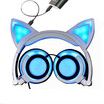 New Version Rechargeable Foldable Flash LED Diode Luminous Cat Headphones Backlit Headset for PC Computer Mobile Phone
