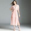 2018 women sexy pink dress fashion hollow out dresses tassel feather casual slim vintage party vestidos