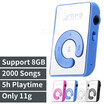 Mini Clip Mirror MP3 Player With Micro SD TF Card Slot C Shape Sports MP3 Digital Music Player Fashion Sport Shape