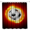Fire Football Polyester Shower Curtain Bathroom Curtain High Definition 3D Printing Water-Proof