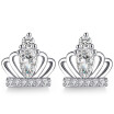 CZ Cubic Zirconia Crown Earrings For Women Bride Party Jewelry Gifts Ear Studs Female Ladies Classic Accessories K140