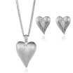 Europe And America Trend Heart-Shaped Earrings Necklace Suit Hot Sale Jewelry For Women