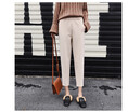 Fallwinter harem 2018 new Korean relaxed nine point pants high-waisted&small feet woollen turnip pants female