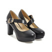 IDIFU Womens Retro Round Toe Buckle Strap Chunky High Heels Platform Mary Jane Pumps Shoes