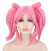 Las Mujeres Dividen El Tipo De Pelucas Medianas De Color Rosa Con 2 Coletas De Pelo Doble Peluche De Cosplay Para Sailor Moon Chibi Usa Figura