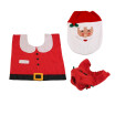 3pcs Santa Claus Bath Mats Toilet Lid Pads Seat Cover Non Slip Bathroom Rug Feet Pad Water Tank Covers Bathroom Set Christmas Deco