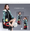 Printed long style cotton-padded jacket women 2018 winter new Korean fashion young&middle-aged hat down padded jacket