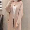 2018 autumn&winter new sweater jacket womens sweater Korean version of the loose in the long cardigan pure color