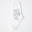 1 Pair Autumn Winter Women Cotton Socks Art Funny Alien Planet Creative Funny Cartoon Cat Breathable Socks