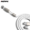 REMAX 2 En 1 Cable De Sincronización De Datos De Carga Rápida De Interfaz Micro USB De 8 Pines Con Diseño Plano De 1 M