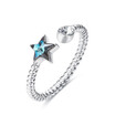 925 Sterling Silver Stars Sunflower Shape Ring for Wide Band Women Girls Swarovski Crystals Jewelry Sizer Adjuster for Loose Rings