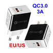 Mzxtby Universal EU plug US plug 5V3A Quick Charge 30 USB Phone Charger 9V2A Quick USB Charger Travel Wall Charger Adapter